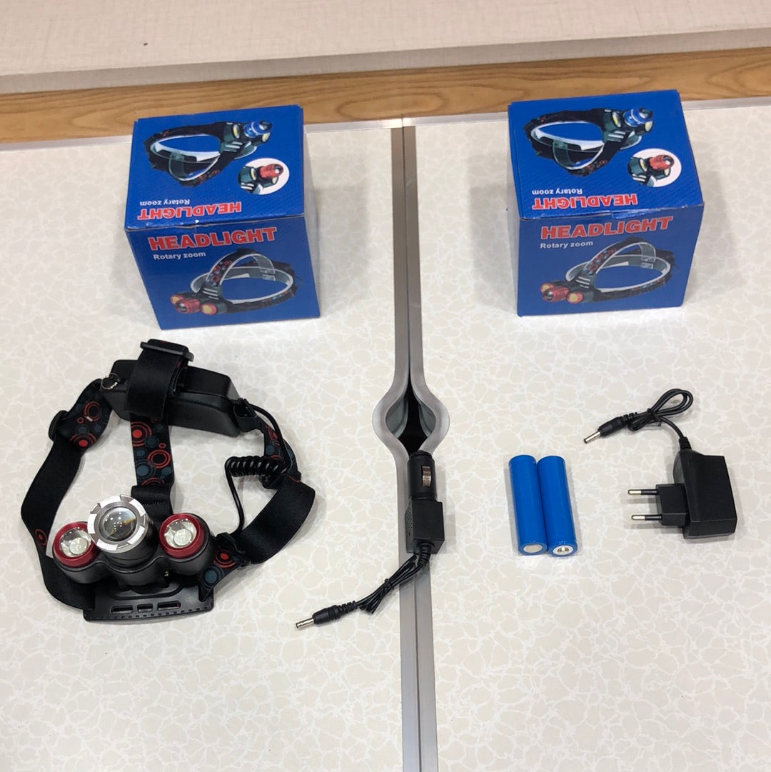 Super Bright Zoomable 4 Modes Rechargeable Waterproof LED Headlamp