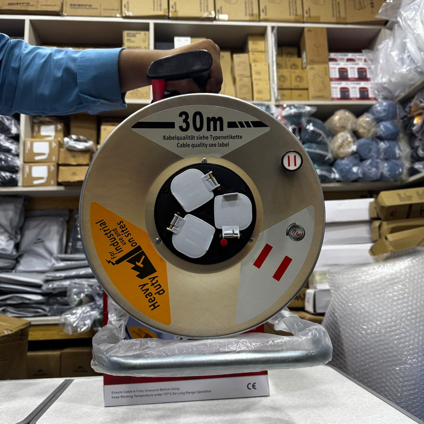 Heavy Duty Cable Reel – 30m & 50m Extension Reel for Industrial and Workshop Use