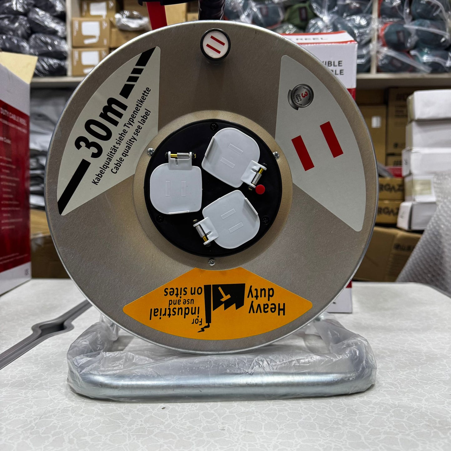 Heavy Duty Cable Reel – 30m & 50m Extension Reel for Industrial and Workshop Use