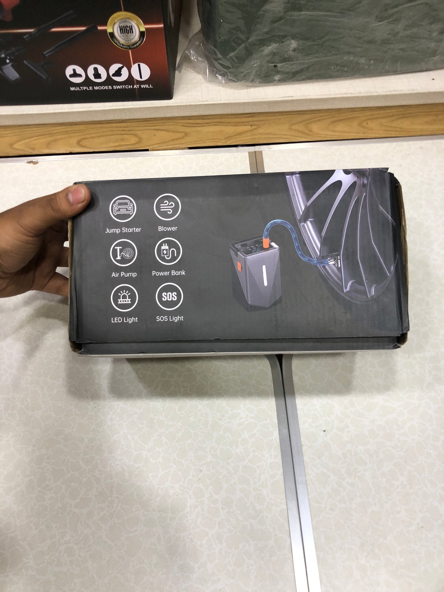 Potable 6 In 1 Jump Starter+Air Compressor & Powerbank GF01