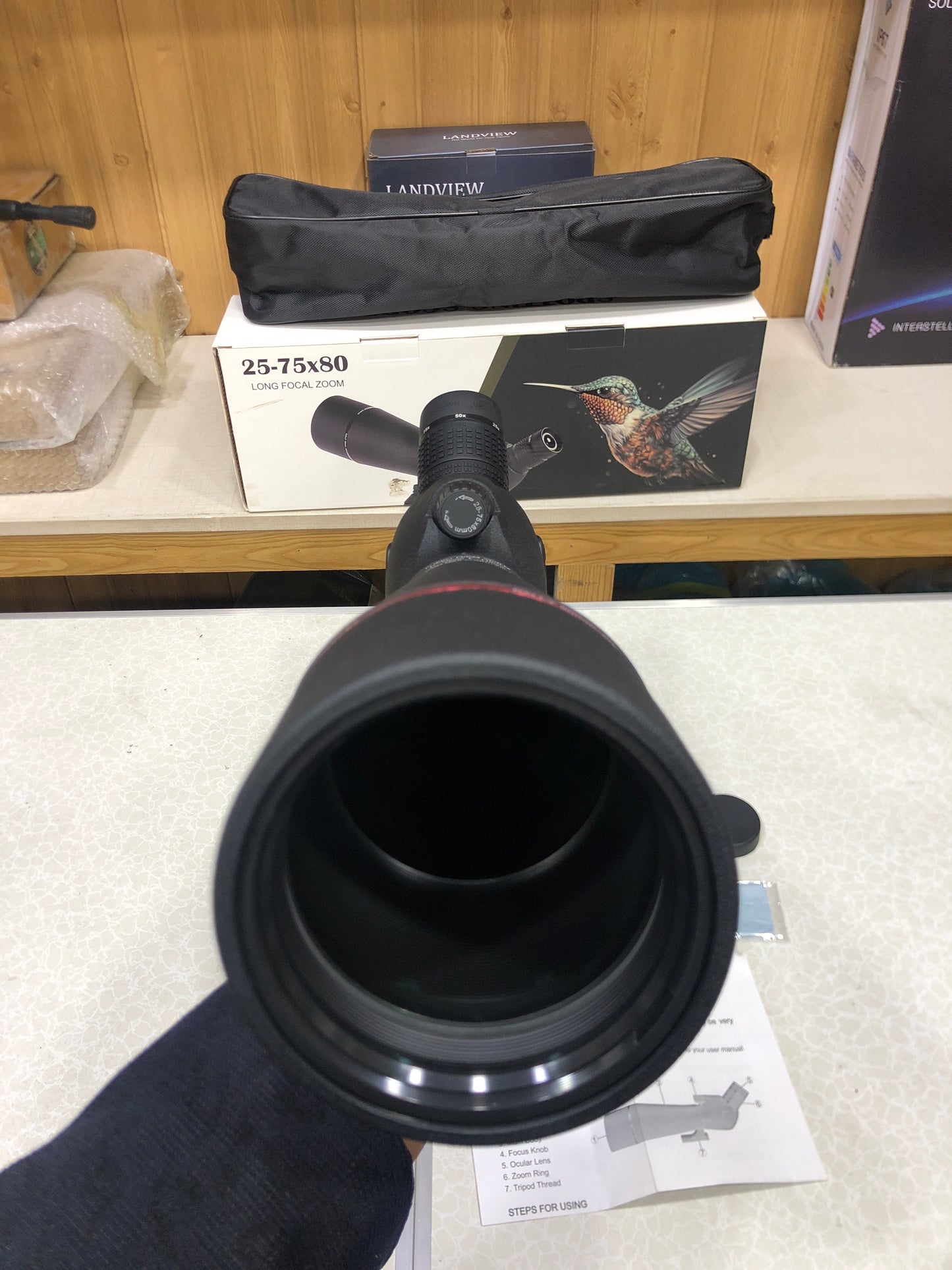 Landview 25-75X80 Zoom Spotting Scope For Outdoor Bird Watching