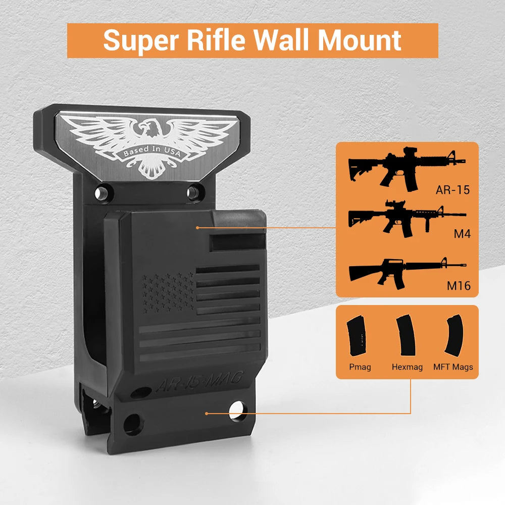 Indoor Wall Mount with Magazine Holder For Gun & Rifles