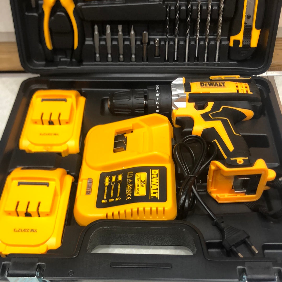 35Pcs Dewalt Multifunctional 36V High Speed Portable Cordless Drill Kit For Home Use
