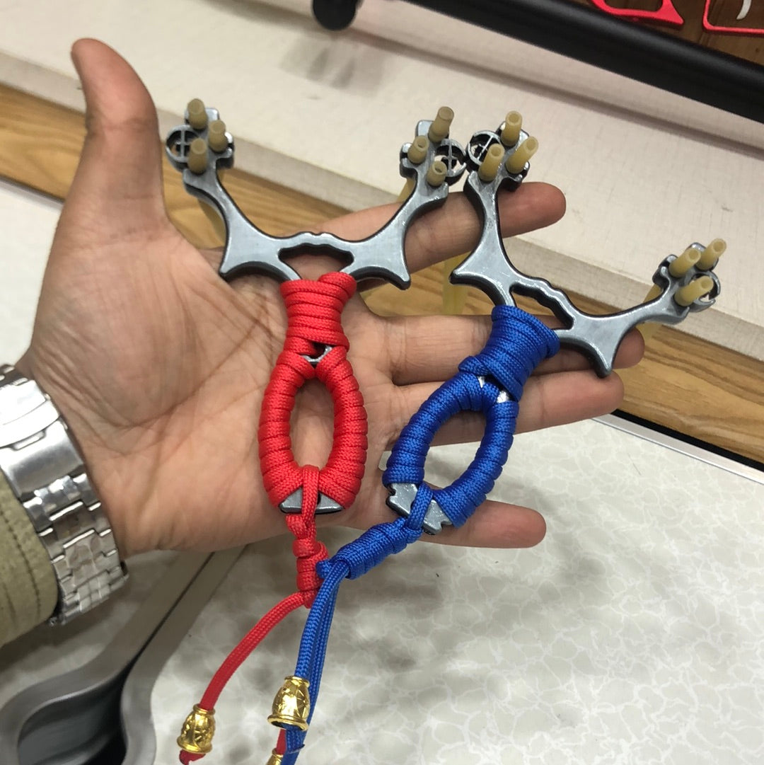 Outdoor Paracordic Steel Slingshot