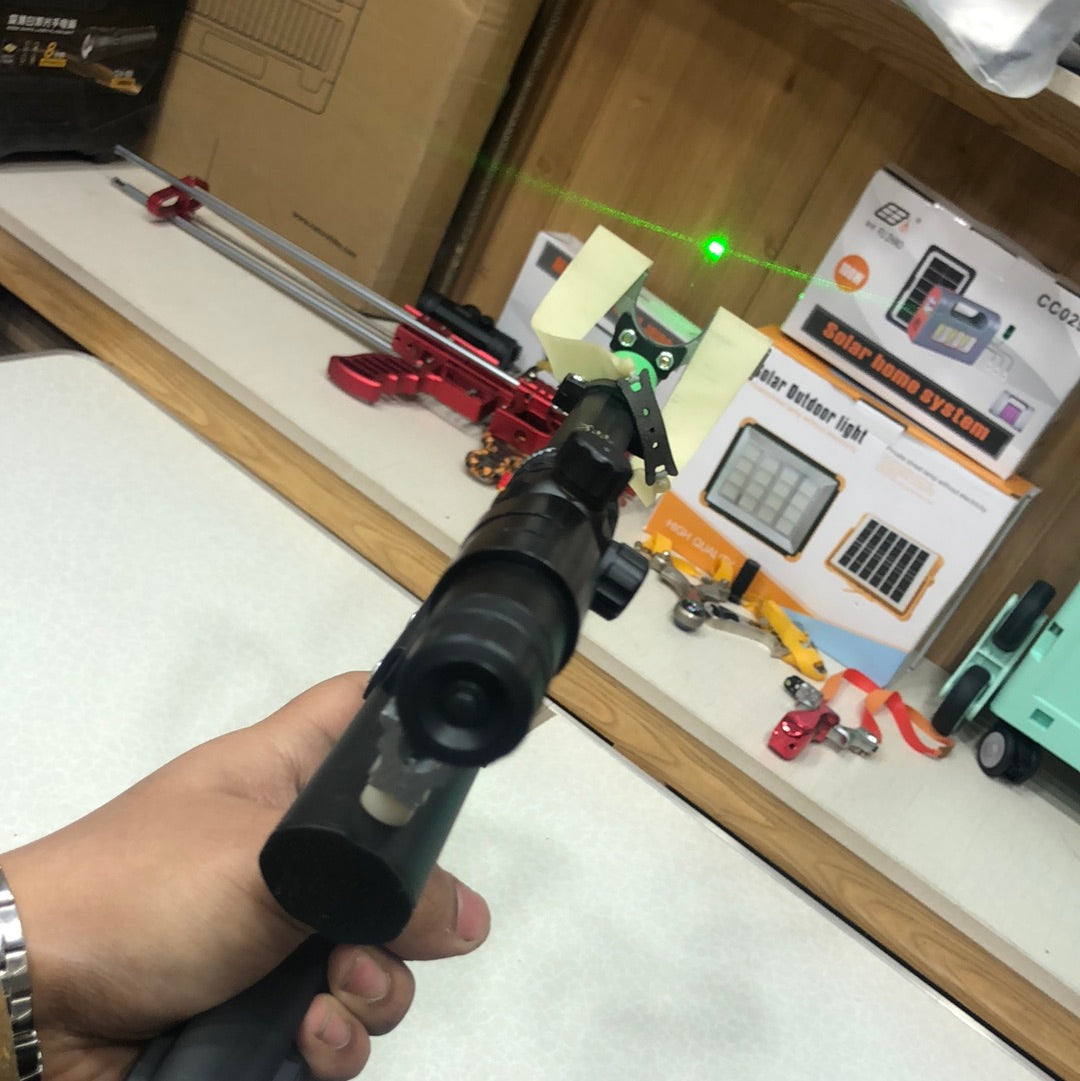 Powerful Outdoor Distance Shooting Laser Bow Hunting Slingshot With 5Pcs Rubbers