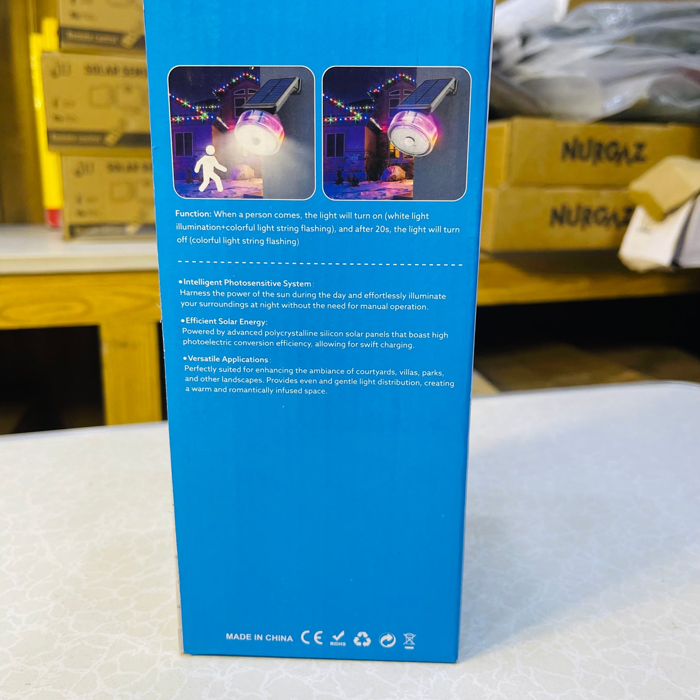 Solar Induction Wall Lamp – 38 SMD + Color Atmosphere Light YD-2333