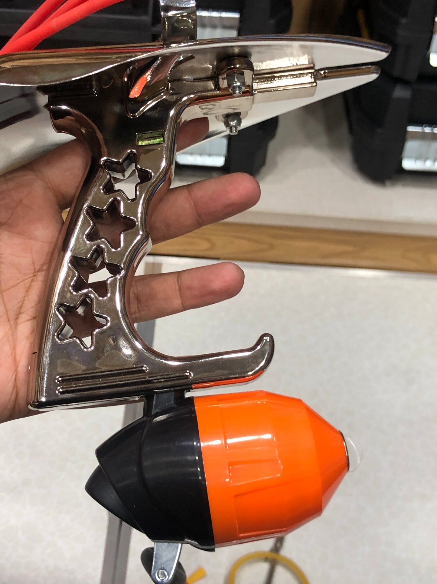 Metal Bow Head Catapult Slingshot with Fishing Reels for Outdoor Hunting