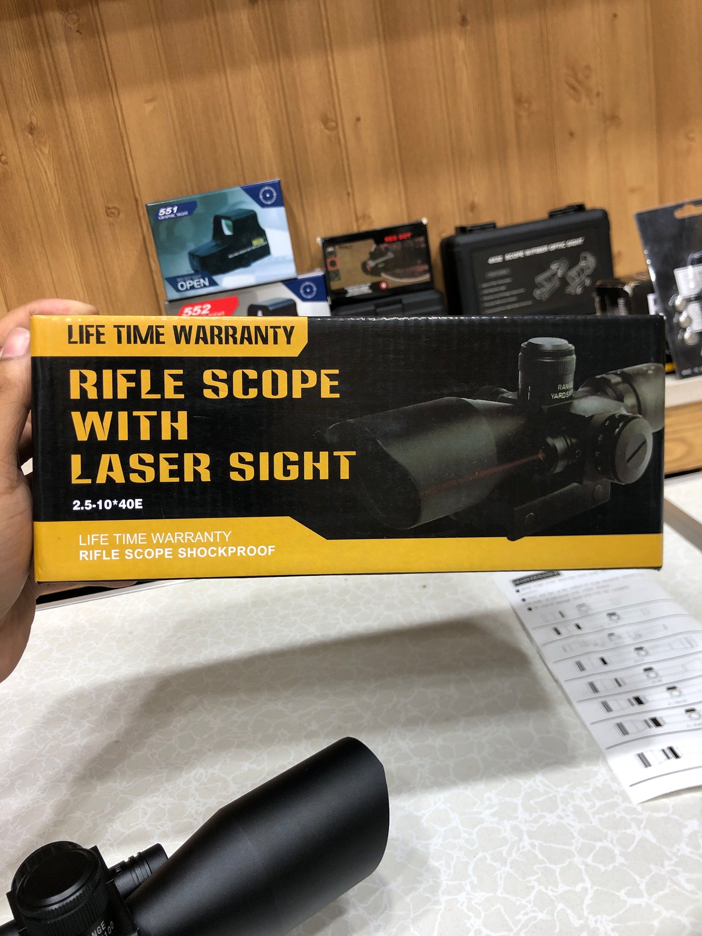 2.5-10x40 Double Illuminated Mil-dot + Red Laser Scope For Hunting