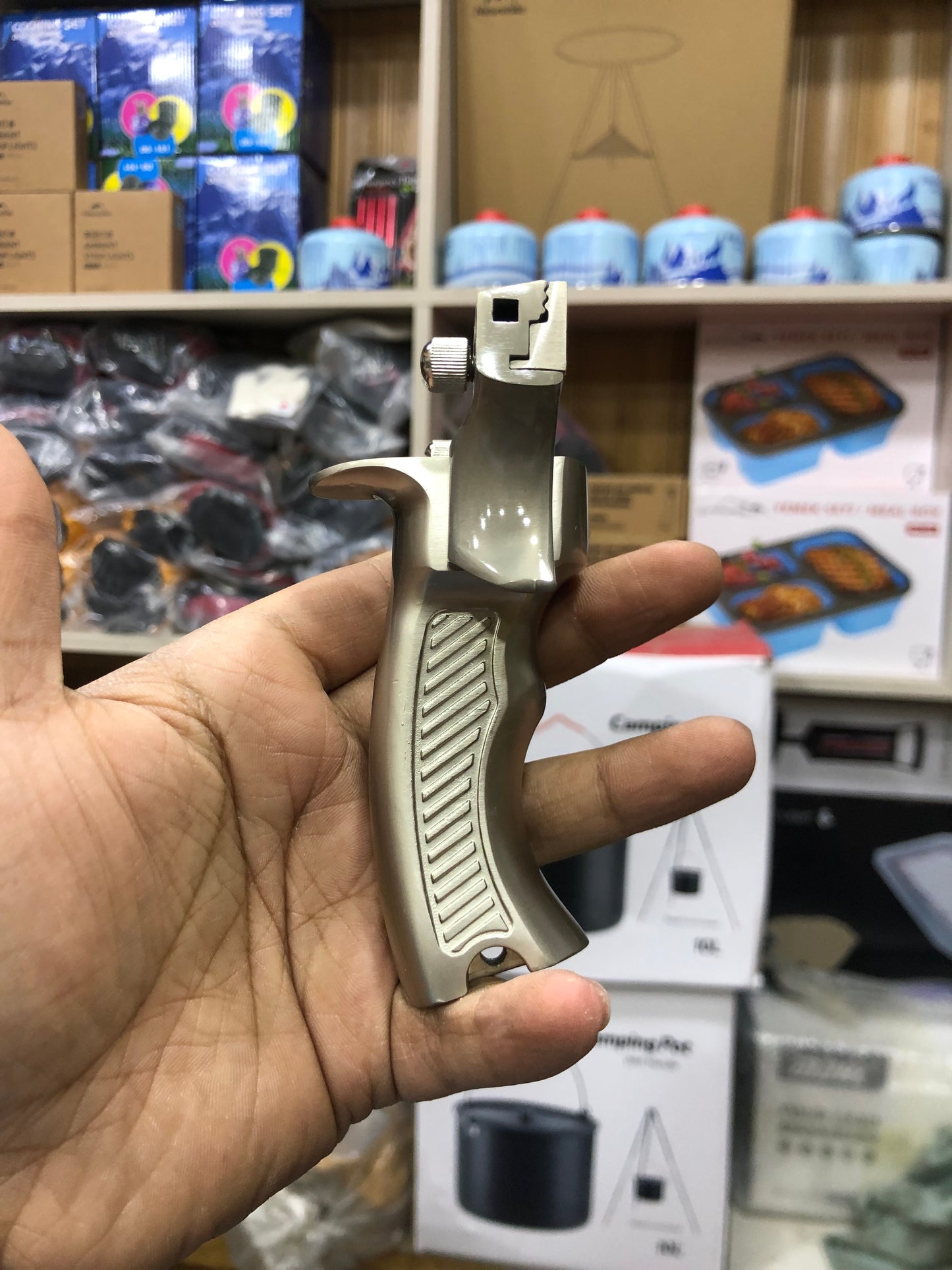 High Quality Stainless Steel Silver Slingshot With 100 Balls