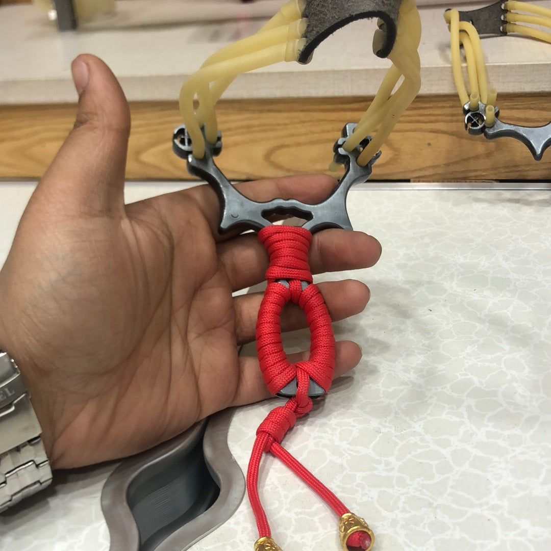 Outdoor Paracordic Steel Slingshot