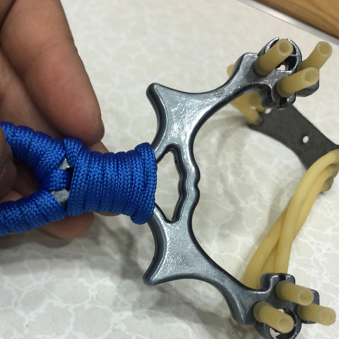 Outdoor Paracordic Steel Slingshot