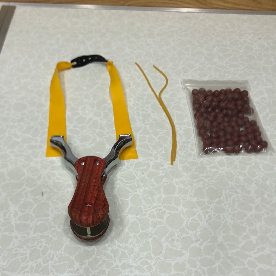 Mini Folding Pocket Stainless Steel Slingshot with 100pcs balls