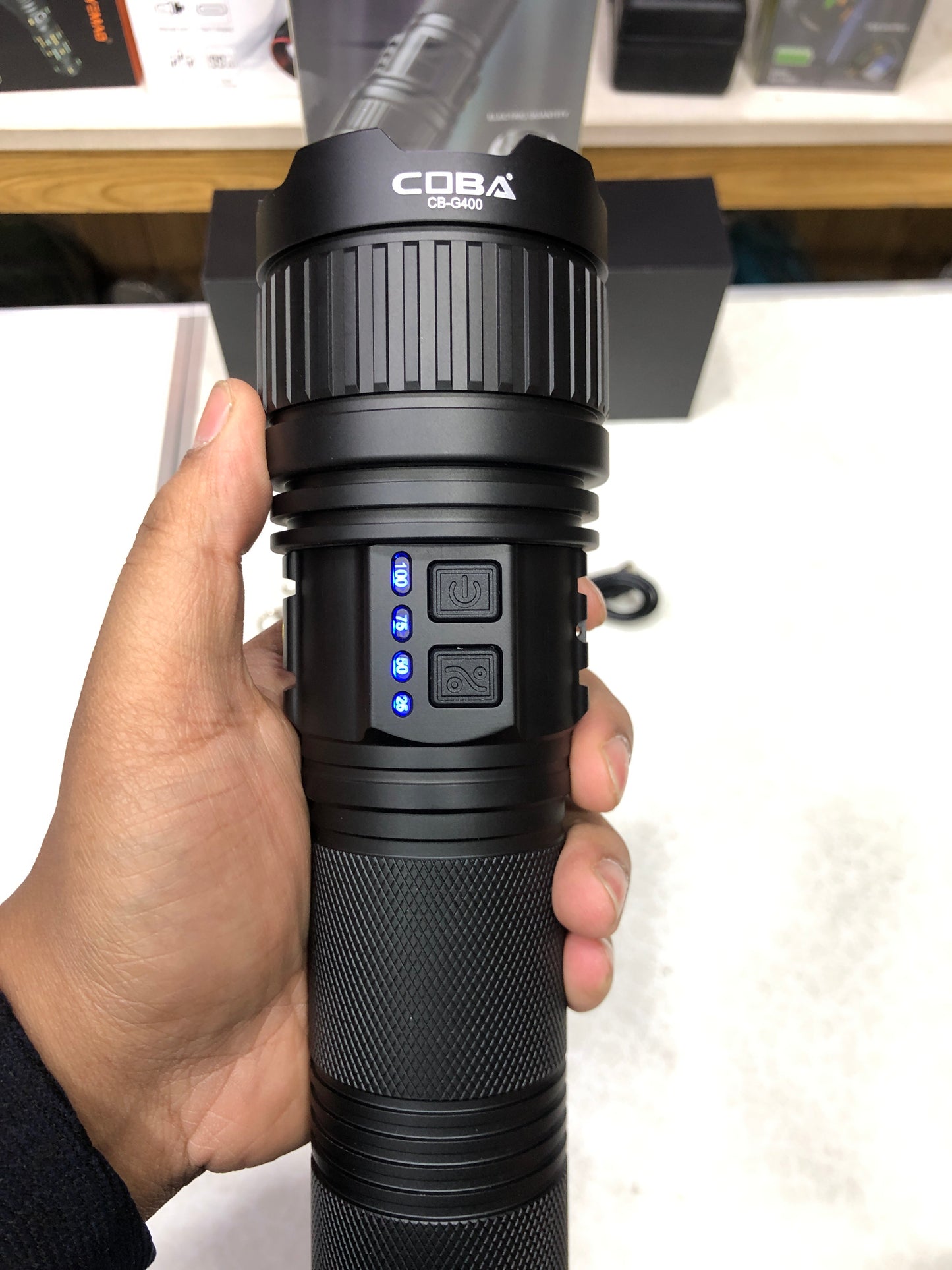 COBA Ultra Bright 100w White Laser Long-Range Flashlight G400