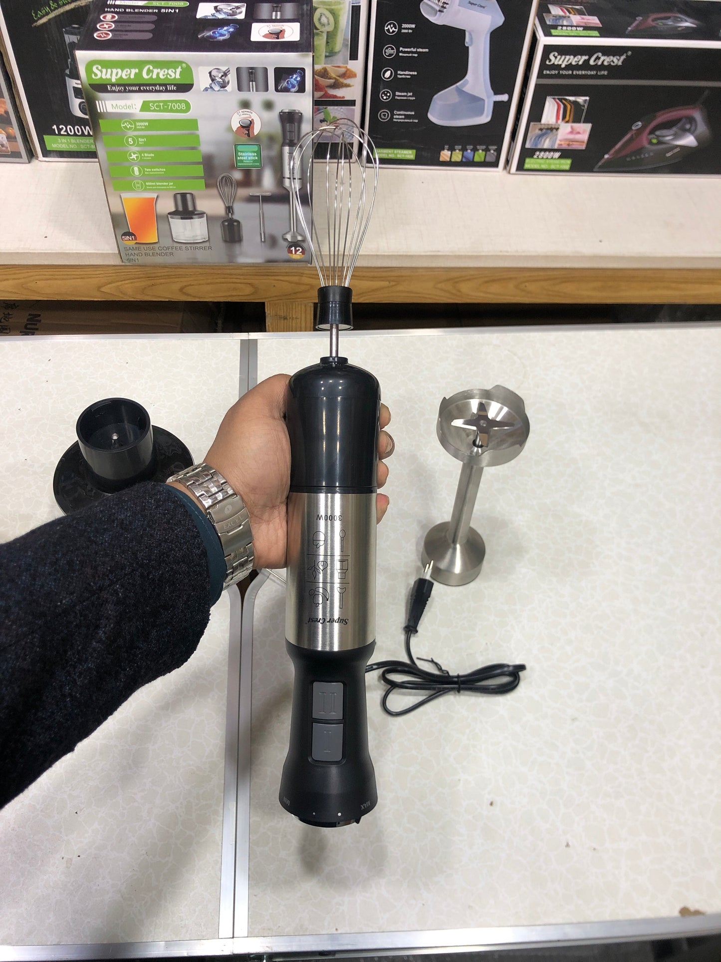 3000W Super Crest 5 in 1 Hand Blander SCT-7008