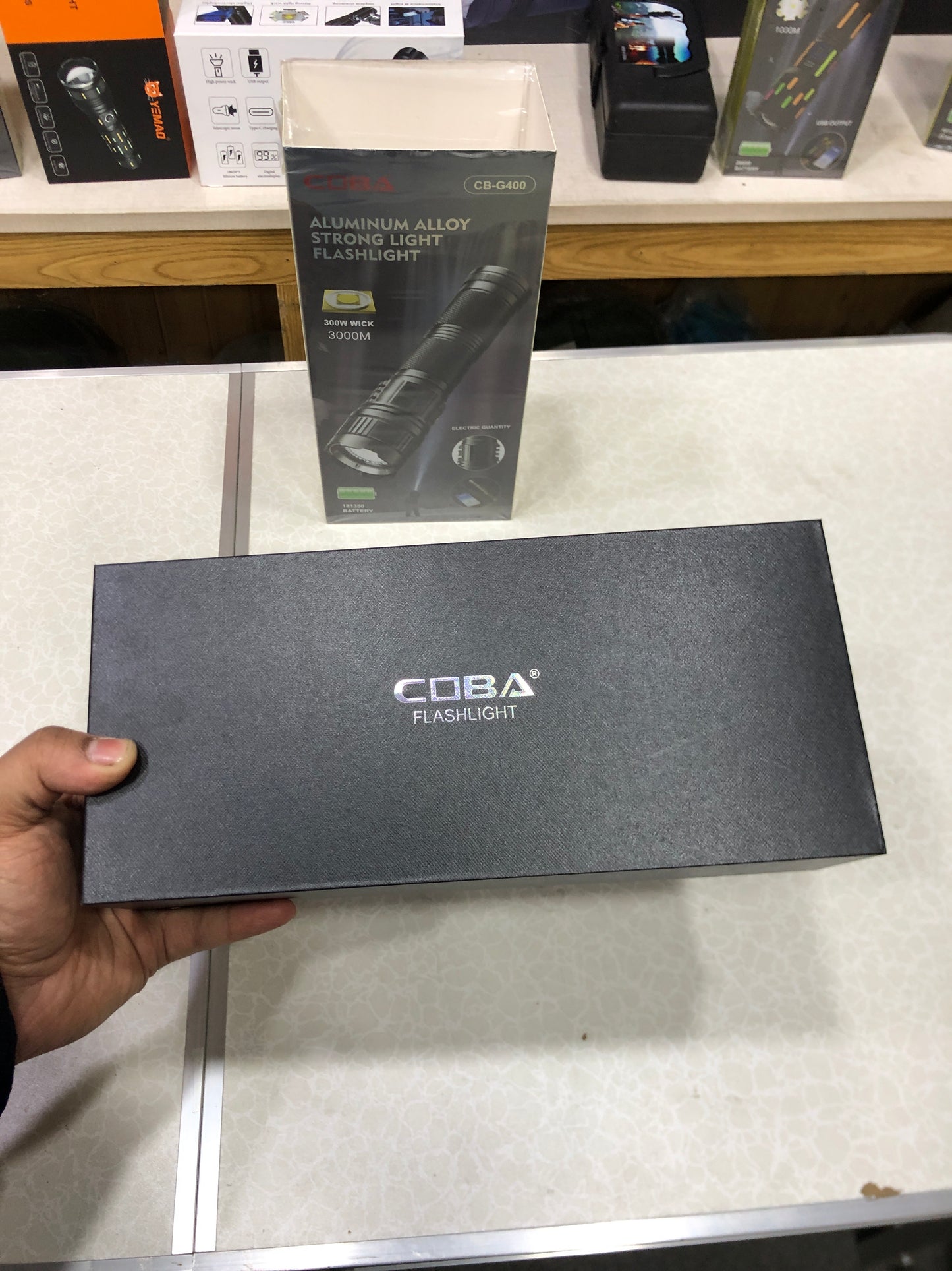 COBA Ultra Bright 100w White Laser Long-Range Flashlight G400