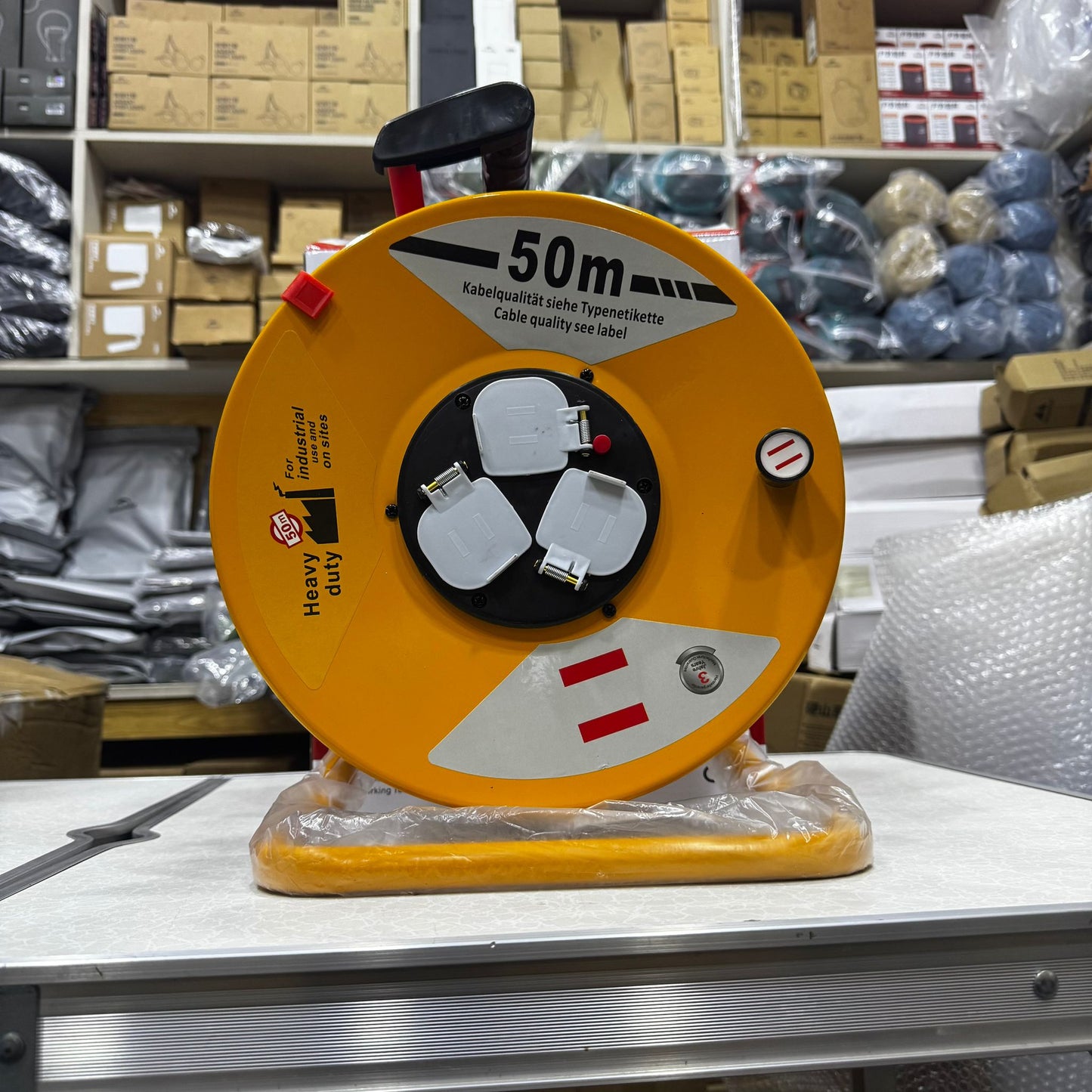Heavy Duty Cable Reel – 30m & 50m Extension Reel for Industrial and Workshop Use
