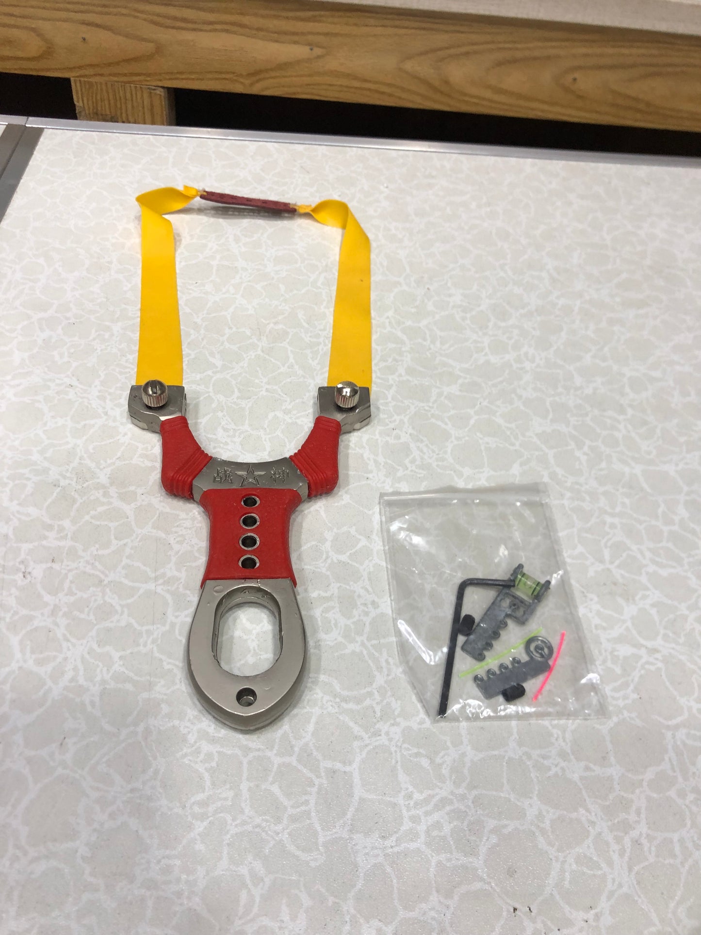 Clear Aiming Slingshot Alloy Quick-press Silicone Grip with 100 balls