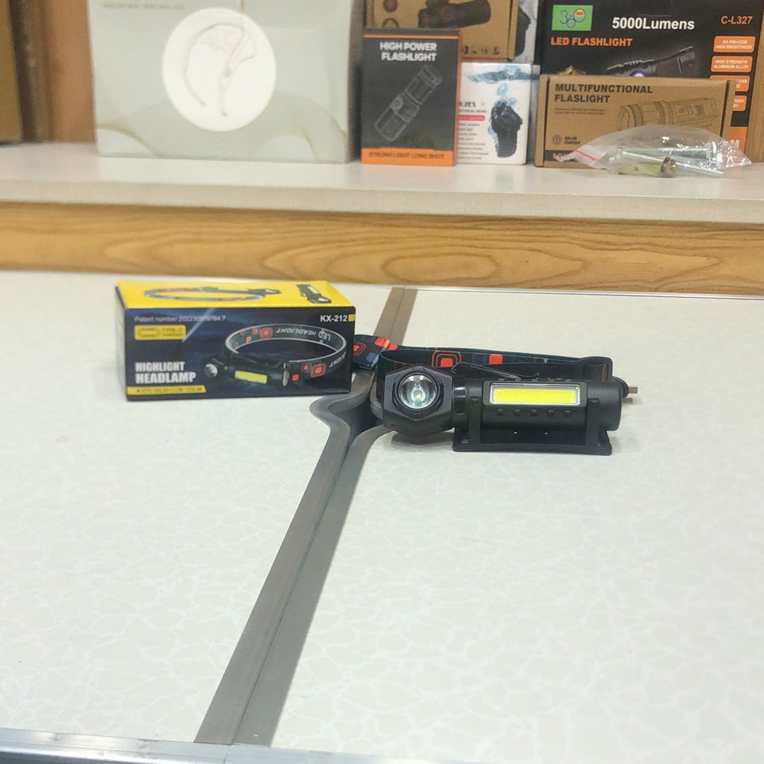 Super Bright LED Headlamp Rechargeable with XPE COB Beads and Tail Magnet