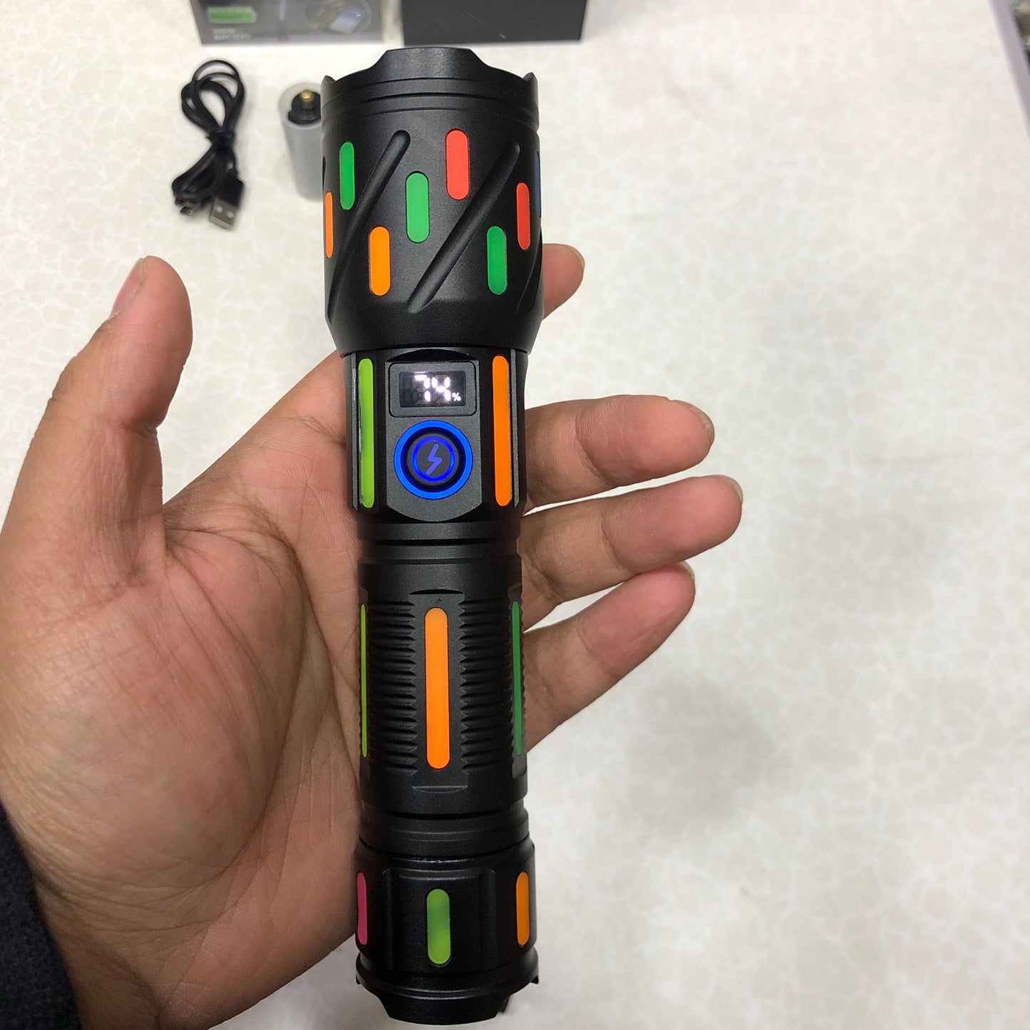 COBA High Power LED Flashlight With Fluorescent Absorbing Film Lumination CB-G706