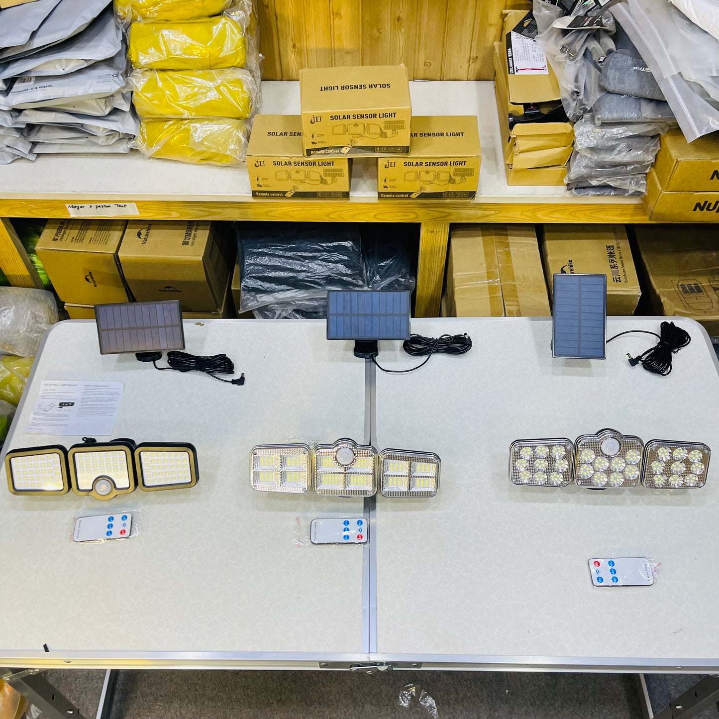 Solar 3 Heads Motion Sensor Outdoor Waterproof Garden Light With Remote Control