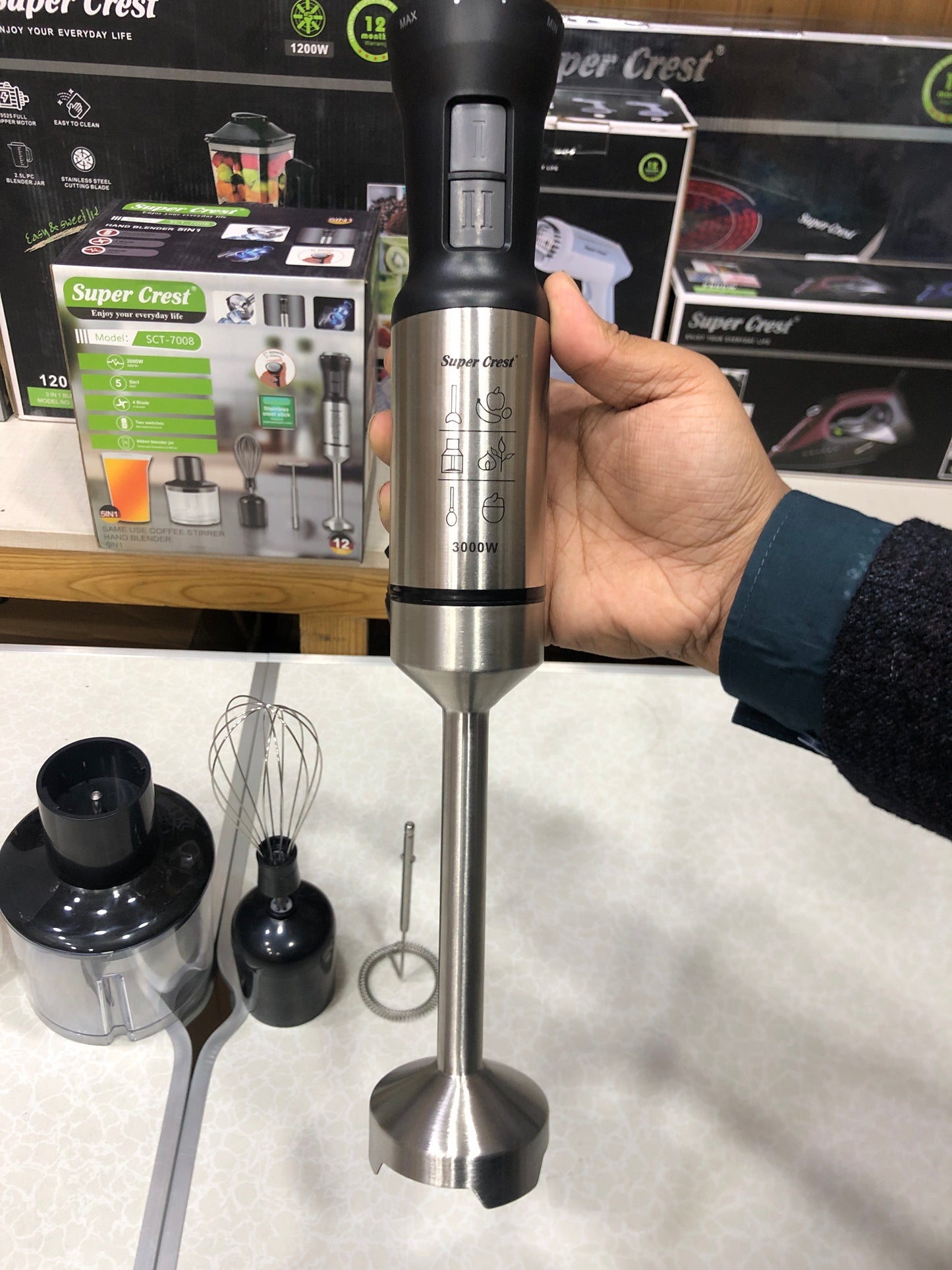 3000W Super Crest 5 in 1 Hand Blander SCT-7008