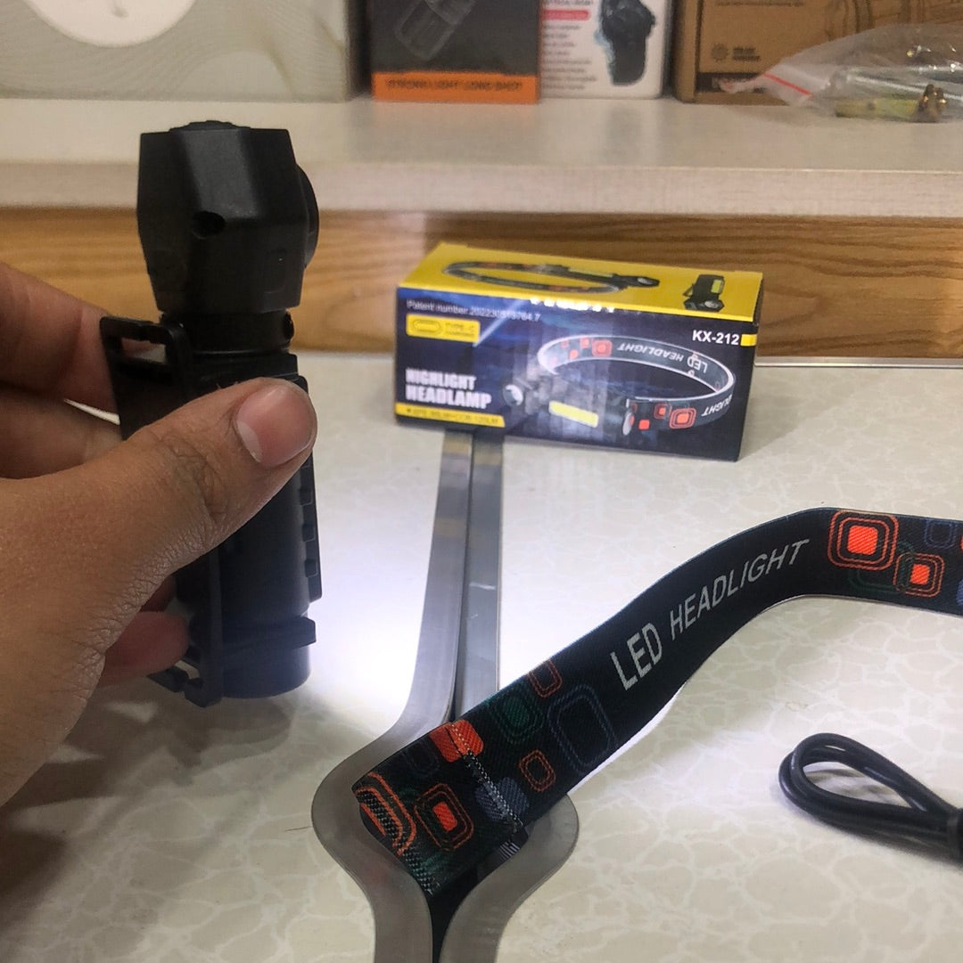 Super Bright LED Headlamp Rechargeable with XPE COB Beads and Tail Magnet