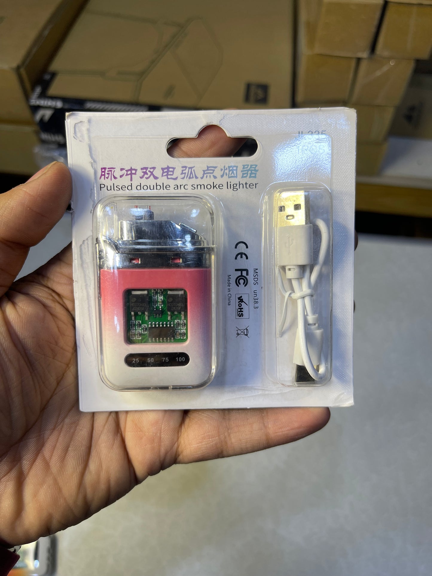 New Ultra Mini Transparent Double ARC Rechargeable Lighter JL-335