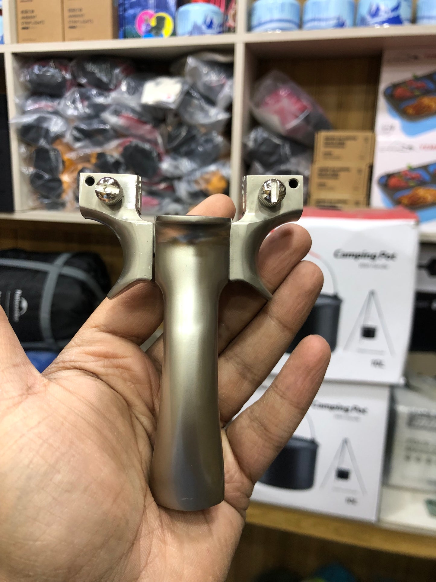 High Quality Stainless Steel Silver Slingshot With 100 Balls