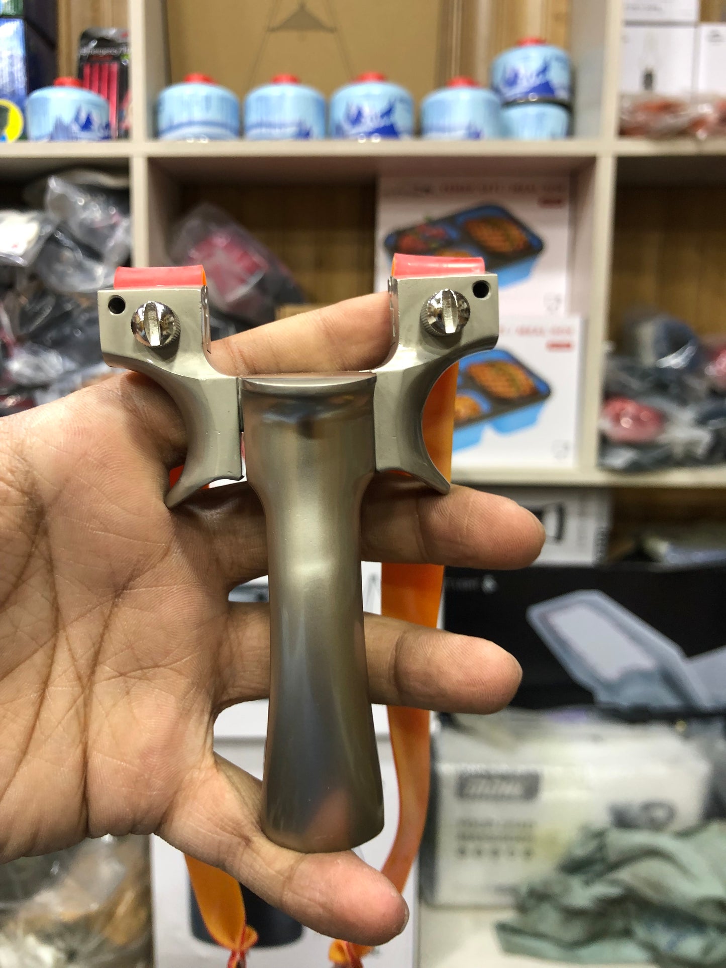 High Quality Stainless Steel Silver Slingshot With 100 Balls