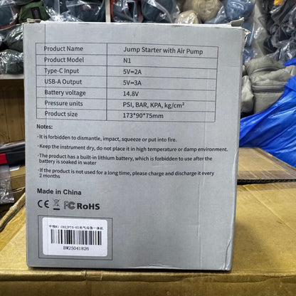 4 in 1 High Capacity Multi Function Portable Car Battery Jump Starter with Air Pump N1