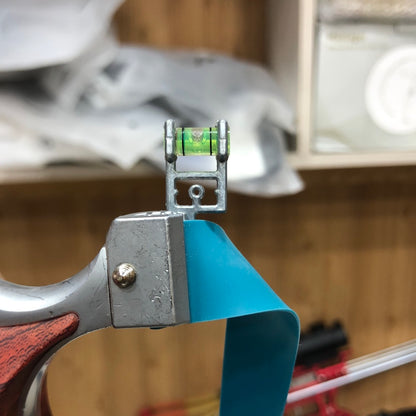 Alloy Hollow out Slingshot Wood Like Handle Dark Brown