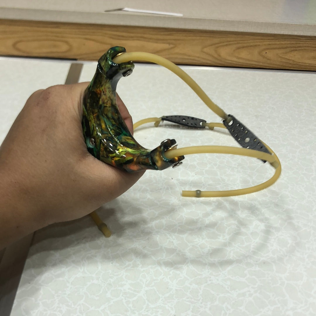 Camouflage Pulley Bow Slingshot With Rubber Band High Precision Shooting