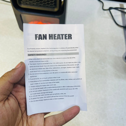 600W Ceramic Compact Electric Desktop Fan Heater 220V