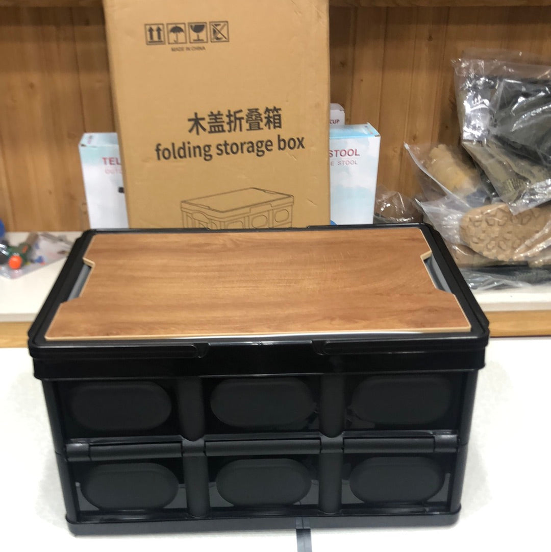 Foldable Wooden Cover Storage Box For Outdoor Camping