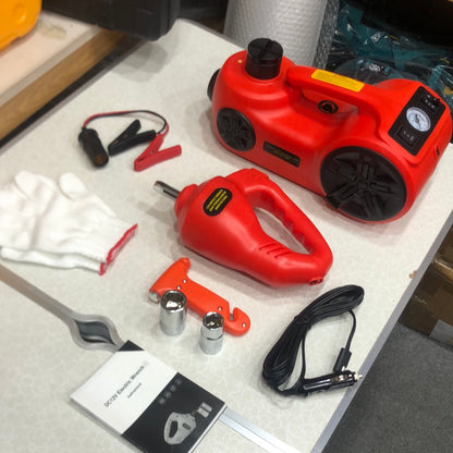 Portable Hydraulic Car Jack With Air Compressor & Tire Wrench