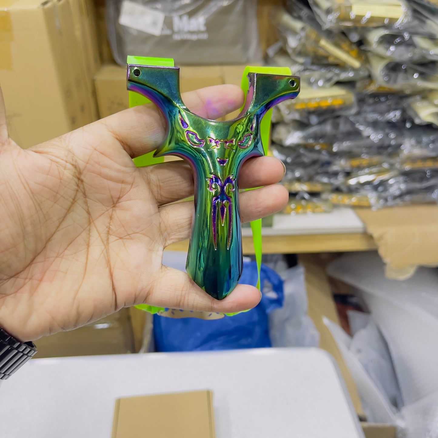 Hunting Colorful Heavy-Duty Full Metal Dragon Eye Slingshot With Ball Storage Design