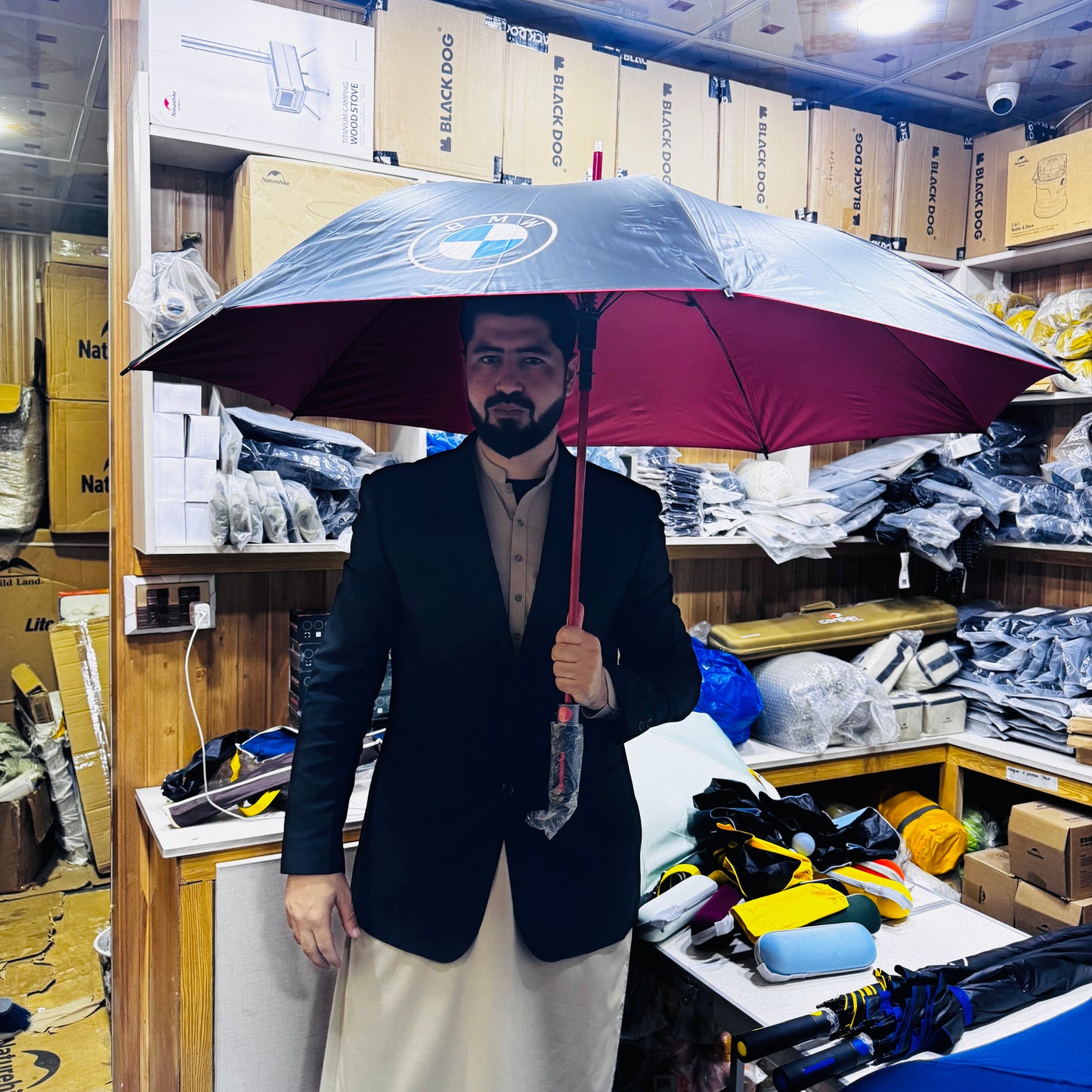 BMW Big Size Outdoor Folding Automatic Umbrella 2-3 Persons