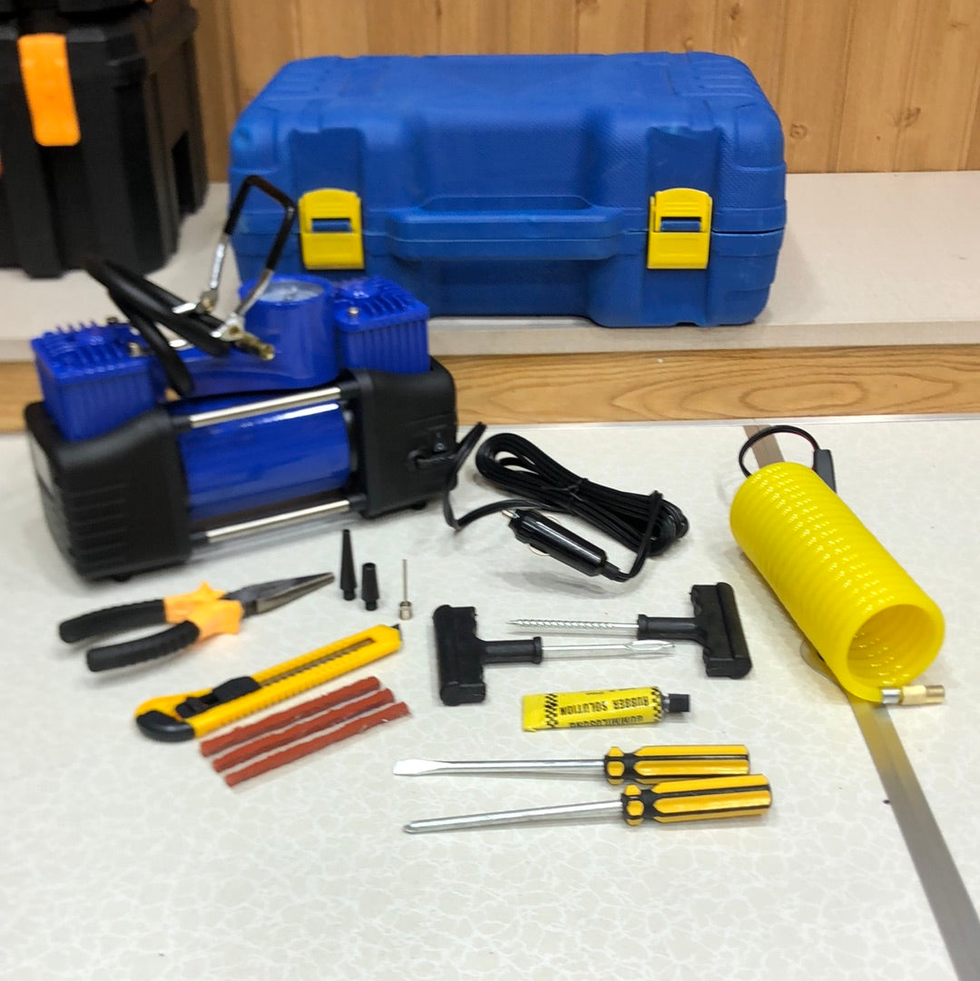 New Car Air Compressor Puncture Tool Kit With Box