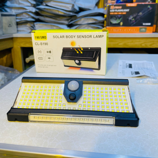 190 LED Outdoor Decoration Solar Wall Lamp With PIR Motion Sensor CL-S190