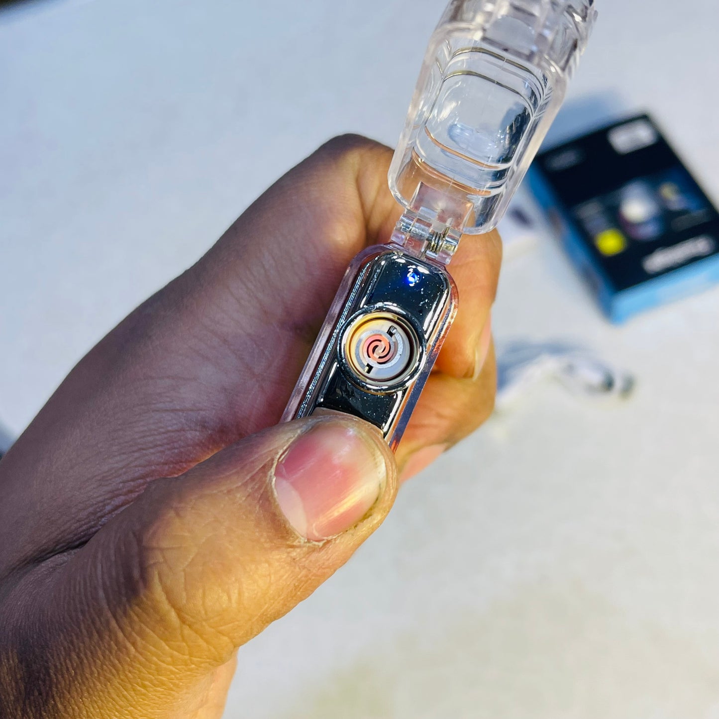 New Transparent Rechargeable COB Lamp + Cigarette Plasma Lighter
