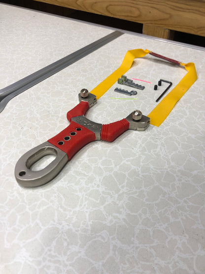 Clear Aiming Slingshot Alloy Quick-press Silicone Grip with 100 balls