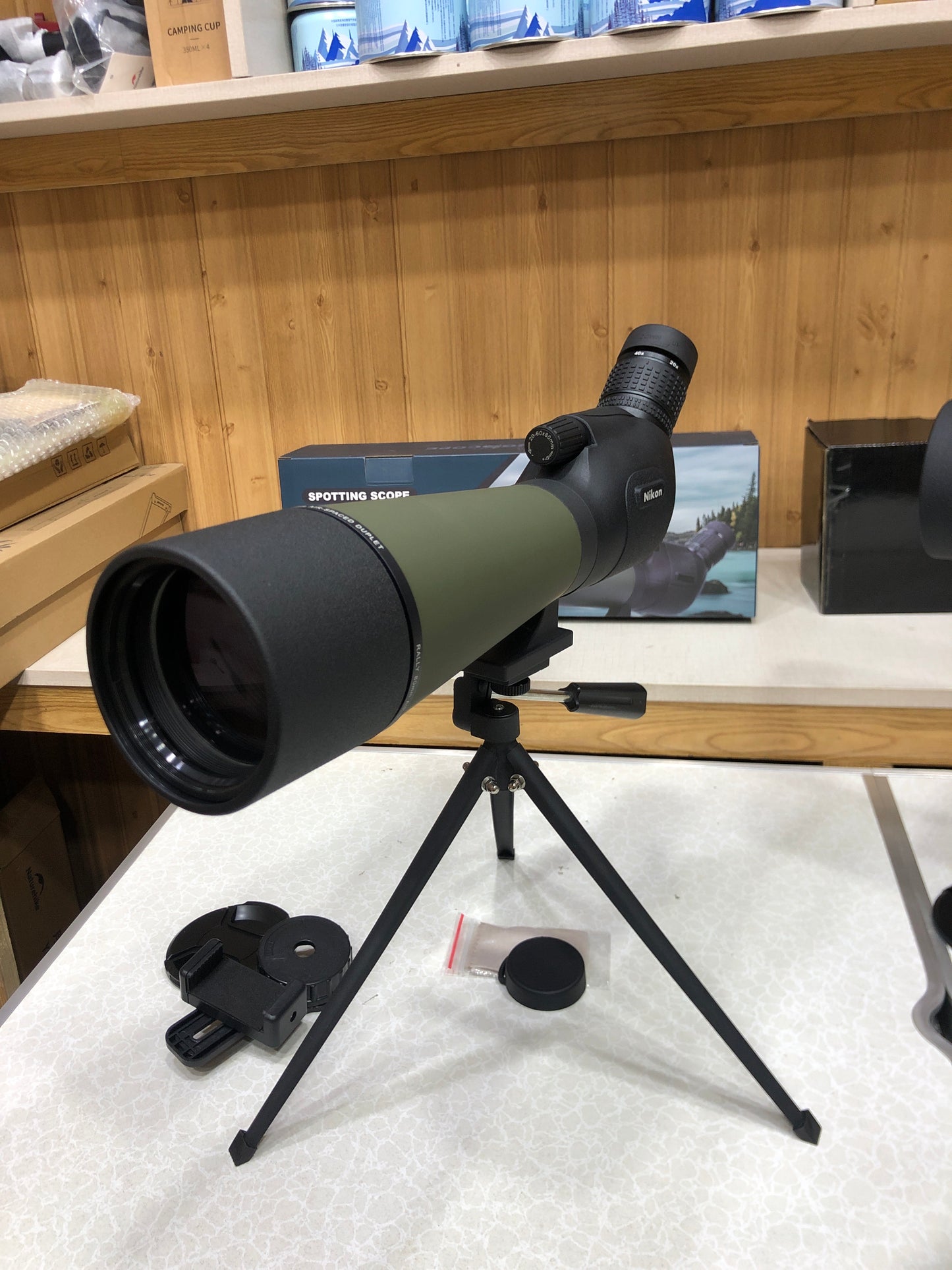 20-60x80 Spotting Scope with Tripod & Mobile Holder