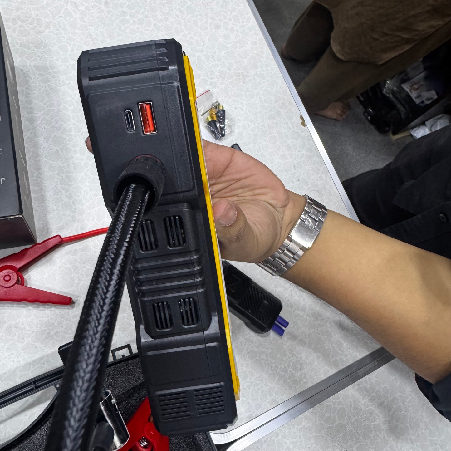 New N3 Portable 4 in 1 Jump Starter With Air Pump PowerBank & Emergency Flashlight