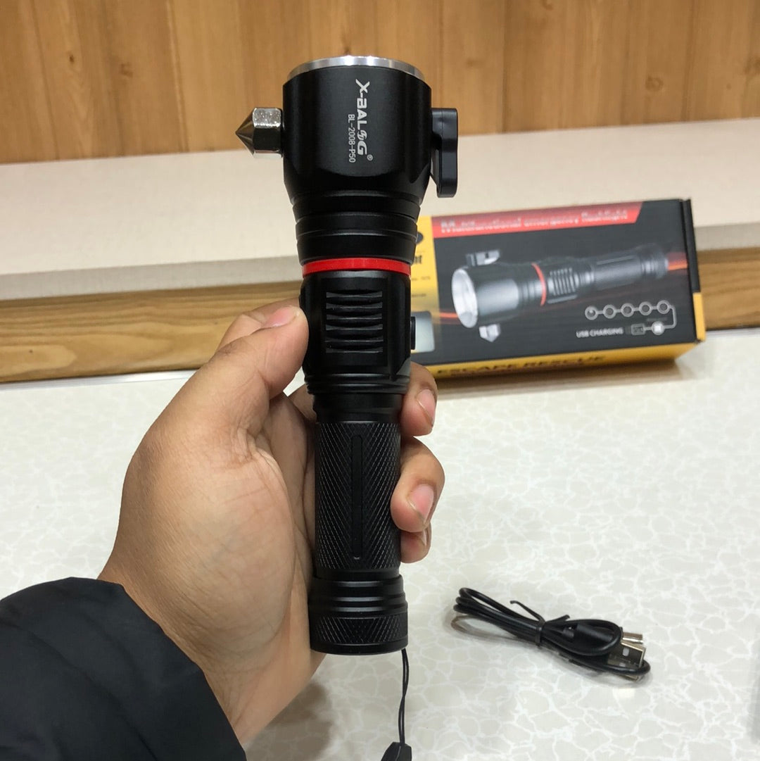 P50 Multi-functional Safety Hammer Flashlight 1KM Range