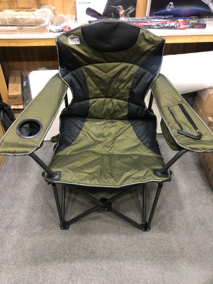 CAMP MASTER Deluxe Padded Cotton Portable Metal Arm Foldable Outdoor Chair