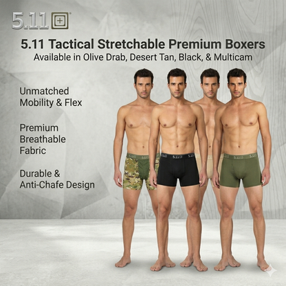 5.11 Tactical Stretchable Premium Mens's Boxers Underwear