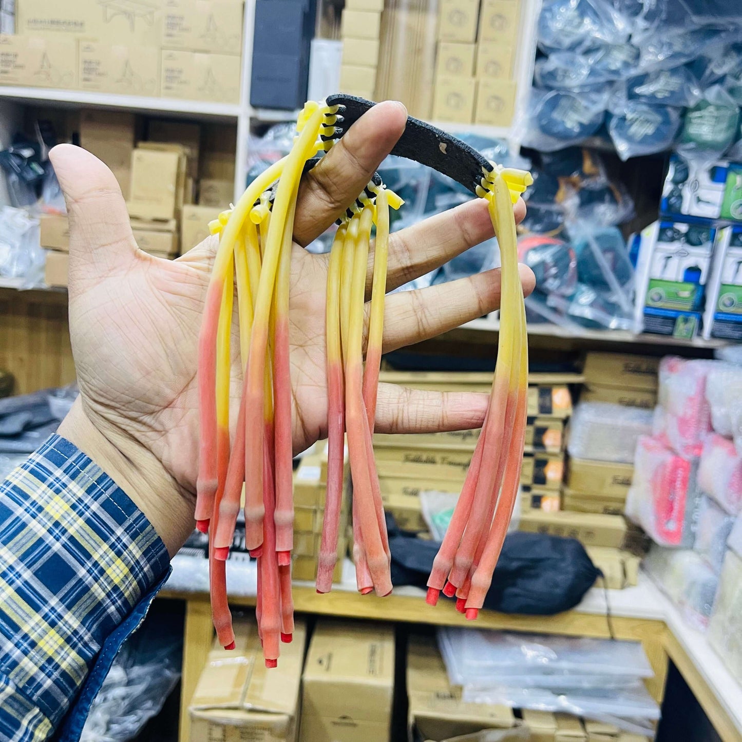 Pack Of Two Rubber Band 4 point For Big Gun Type Hunting Slingshot