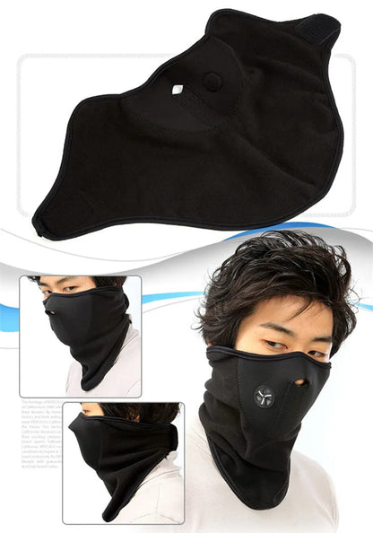 Unisex Motorcycle Warm Mask & Neck Warmer (BLACK)