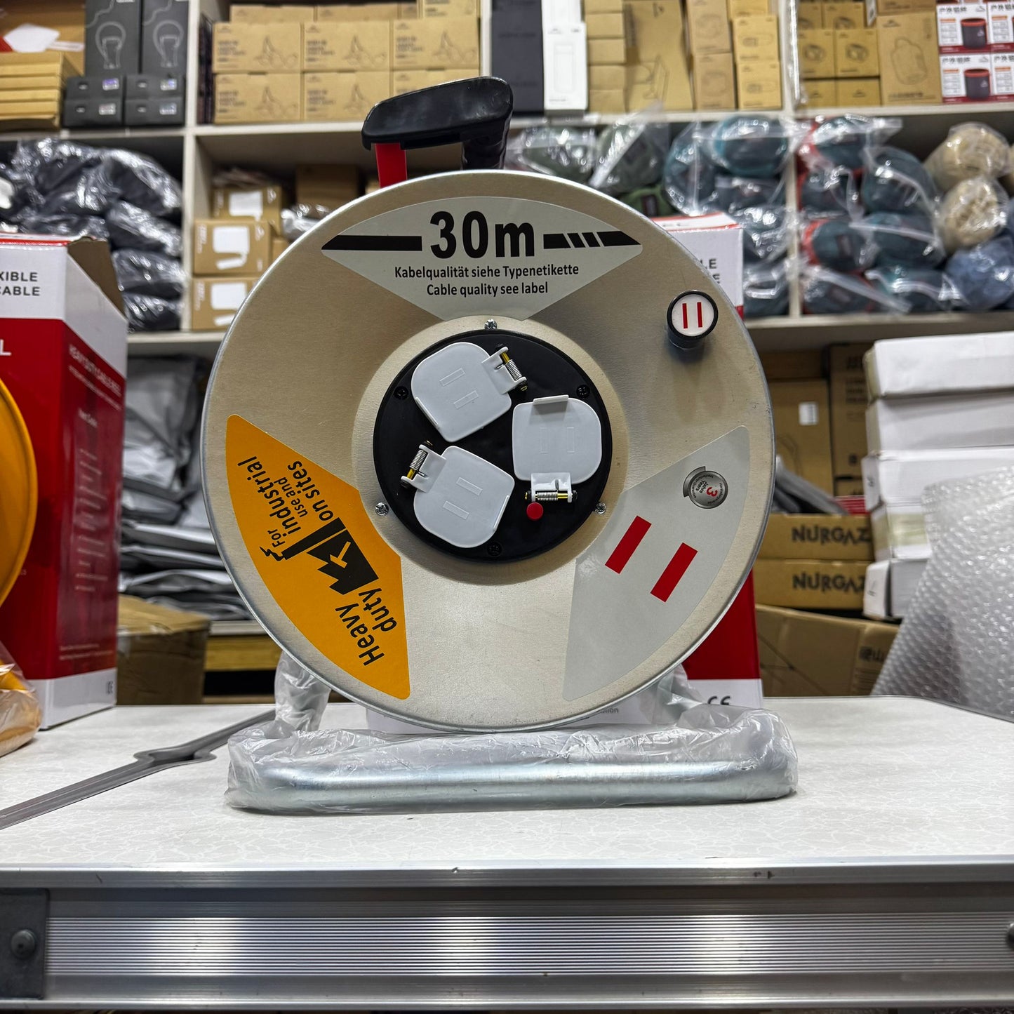 Heavy Duty Cable Reel – 30m & 50m Extension Reel for Industrial and Workshop Use