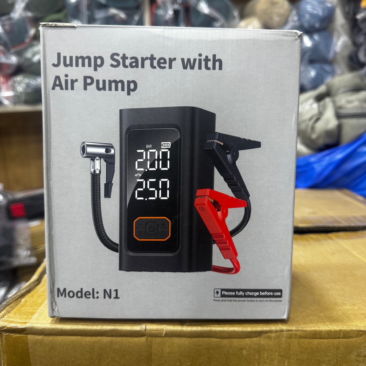 4 in 1 High Capacity Multi Function Portable Car Battery Jump Starter with Air Pump N1